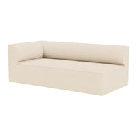 Gray modular sofa with a smooth, minimalist design and rounded backrest. Perfect for modern interiors.