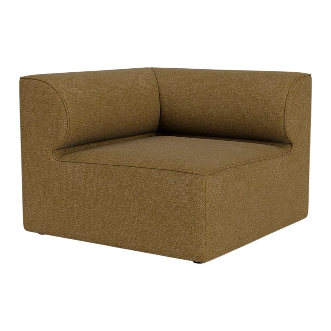 Brown upholstered corner chair with a clean, modern design and subtle texture. Perfect for contemporary decor.