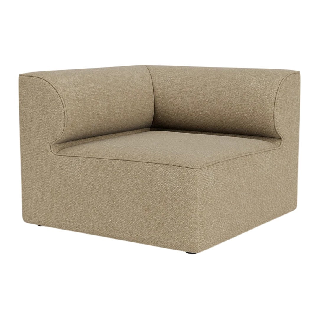 Beige corner chair with a smooth, minimalist design and texture for modern living spaces.