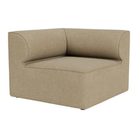 Beige corner chair with a smooth, minimalist design and texture for modern living spaces.