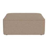 Beige rectangular ottoman with a subtle textured pattern, perfect for modern home decor.