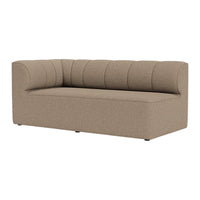 Light brown textured fabric sofa with subtle horizontal stripes and a modern, sleek design.