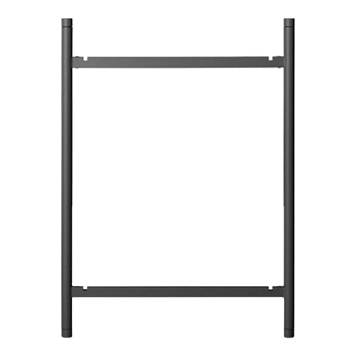 Black metal frame with a sleek, minimalist design, featuring clean lines and an open structure. Ideal for modern decor.