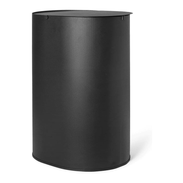 Sleek black cylindrical container with a smooth matte finish, perfect for modern decor.