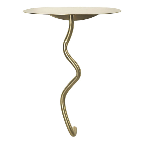 Gold wavy console table with a smooth round top, adding a sleek and modern touch to your decor.