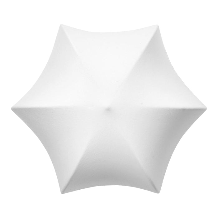 White star-shaped umbrella cover with a smooth, glossy finish and clean, geometric lines.