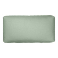 Light sage green rectangular decor pillow with a smooth, solid texture. Ideal for modern and minimalist designs.