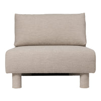 Beige fabric sofa with minimalist design and soft texture, featuring a simple, modern style ideal for any room.