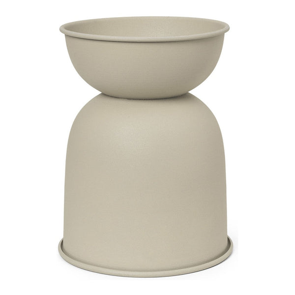 Light beige ceramic planter with a sleek, modern design and smooth matte finish. Ideal for contemporary decor.