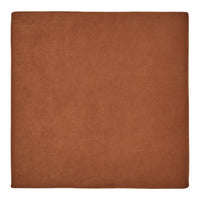 Solid rust orange square cushion with a smooth, textured surface. Perfect for adding warmth to any decor.