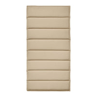 Beige outdoor cushion with subtle stitched paneling and a smooth texture, perfect for stylish patio furniture.