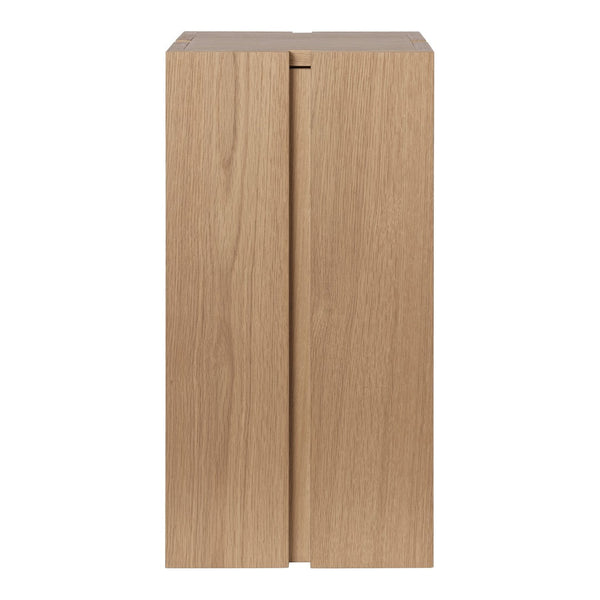 Light oak wood cabinet with smooth, grainy texture and natural finish. Minimalist and modern design.