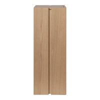 Light oak wood storage cabinet with a sleek, minimalist design featuring a natural grain pattern.