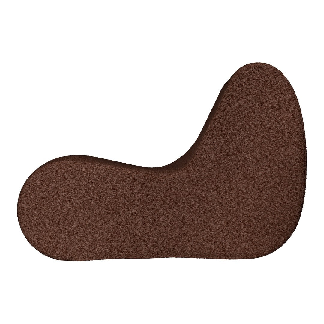 Brown ergonomic cushion with a smooth, contoured shape designed for comfort and support.