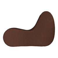 Brown ergonomic cushion with a smooth, contoured shape designed for comfort and support.