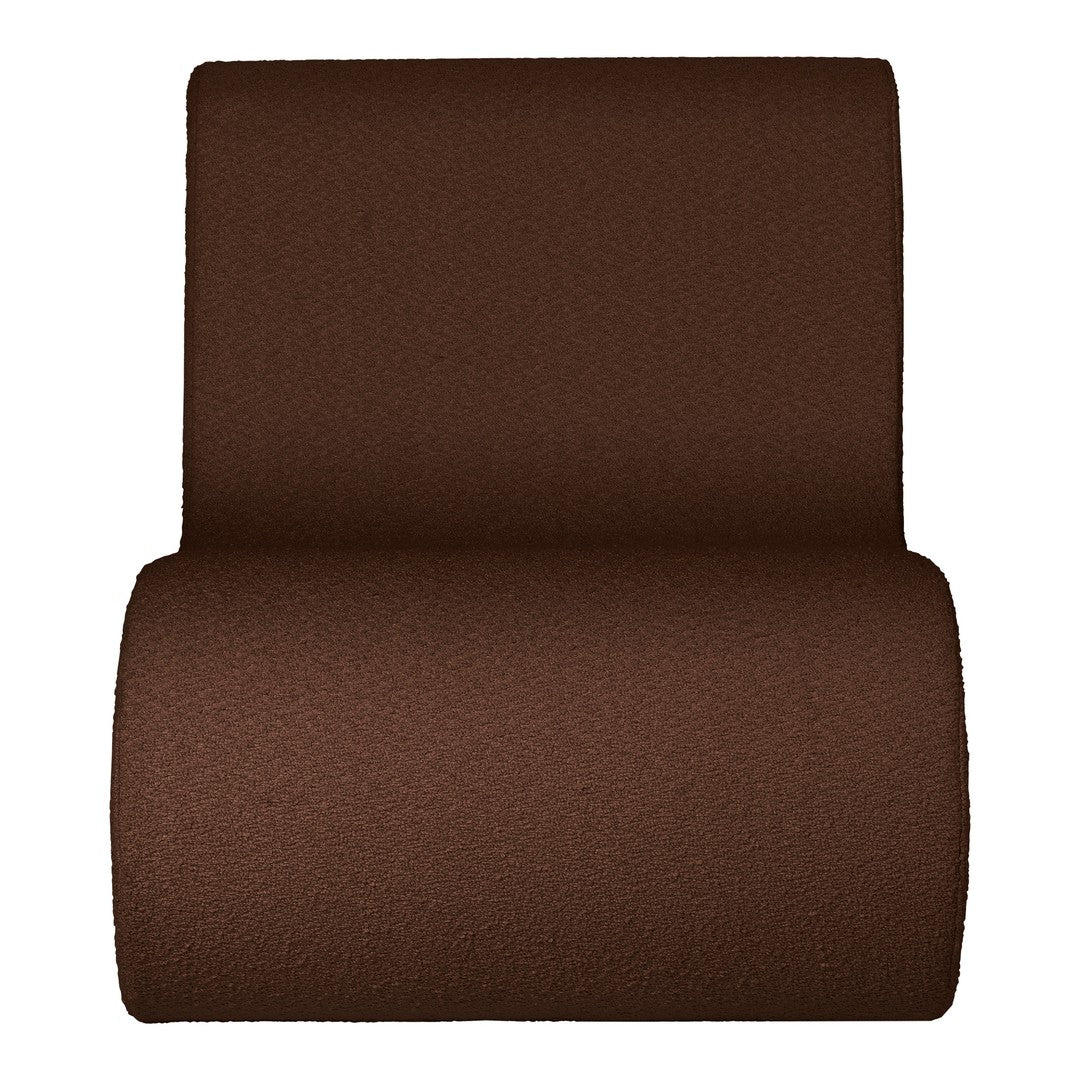 Textured brown fabric roll, featuring a rich chocolate hue and smooth surface, perfect for upholstery or crafts.