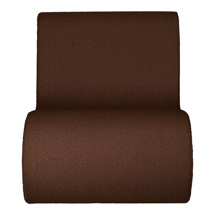 Textured brown fabric roll, featuring a rich chocolate hue and smooth surface, perfect for upholstery or crafts.
