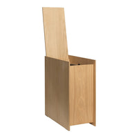Light natural wood storage box with a clean design and a simple vertical grain pattern. Functional and stylish.
