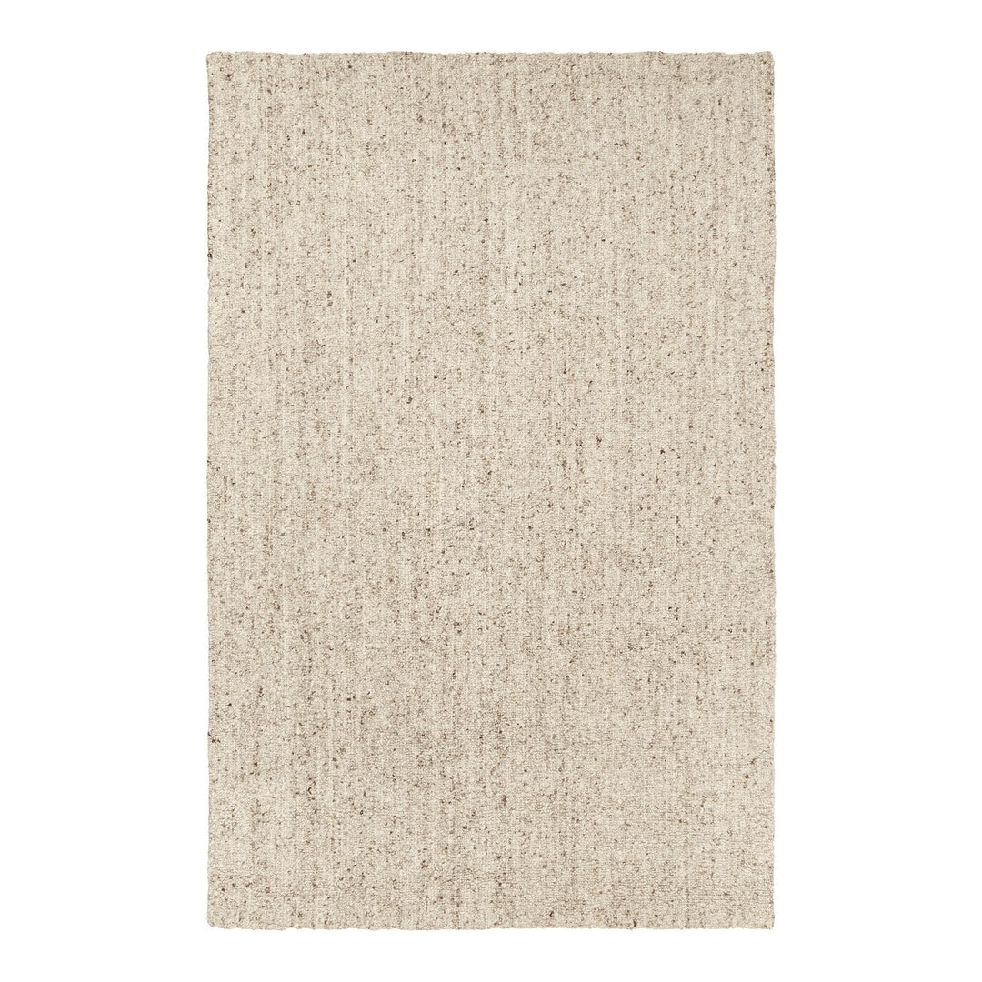 Beige textured rug with subtle speckled patterns, perfect for neutral and minimalist decor.