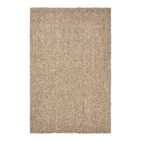 Neutral beige textured area rug with a subtle, natural pattern, perfect for enhancing cozy spaces.