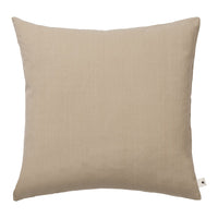 Beige square pillow with a smooth, solid texture, perfect for modern home decor.