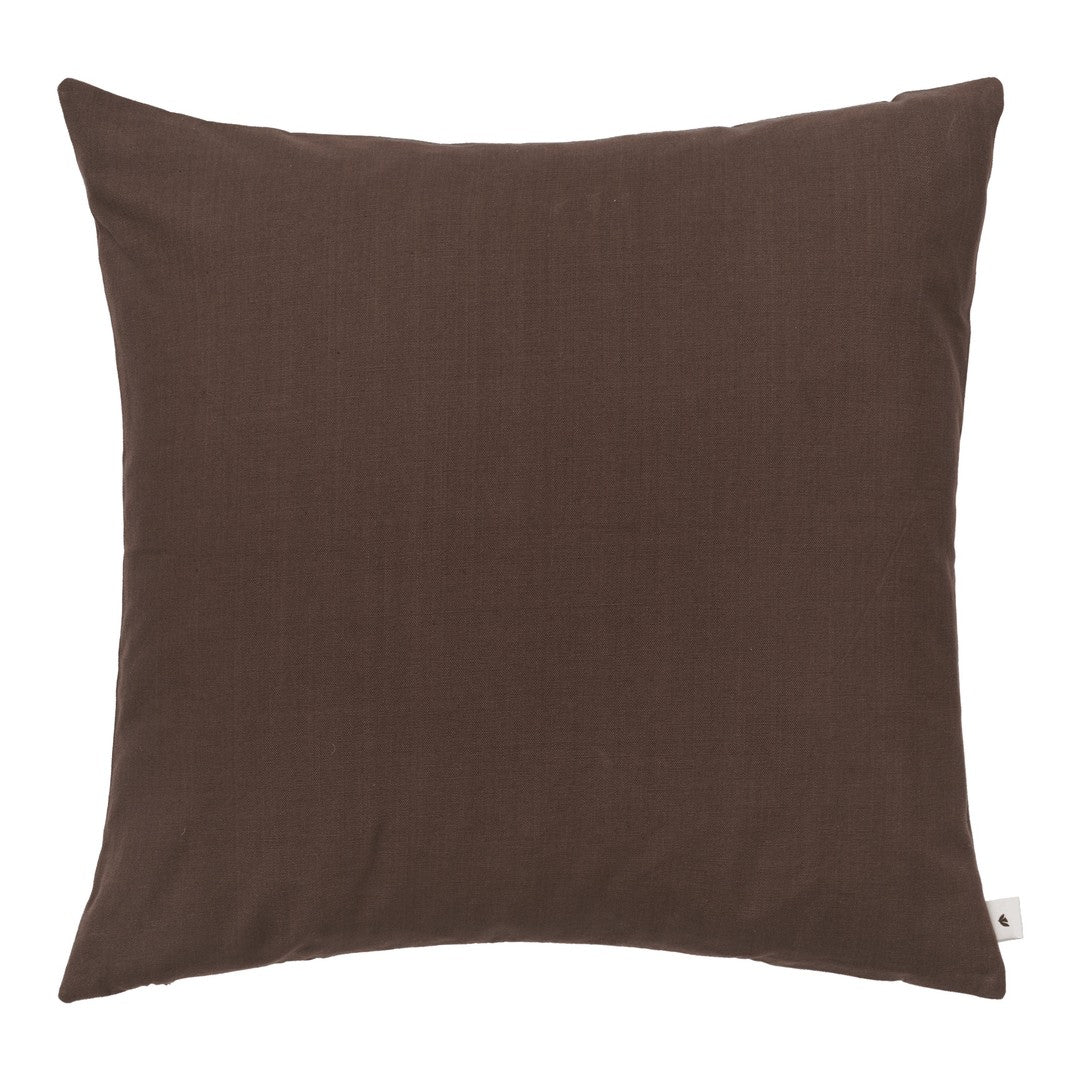 Brown textured pillow with a solid color design, perfect for adding warmth to any decor.