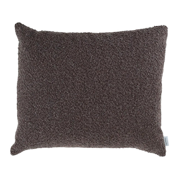 Textured dark brown throw pillow with a soft, cozy surface, perfect for adding warmth to any decor.