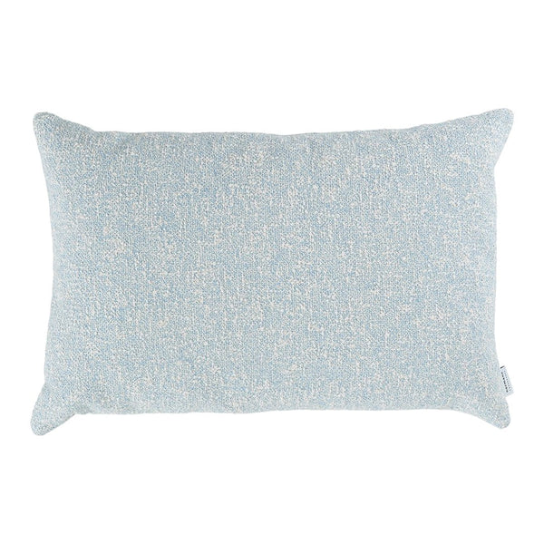 Light blue textured pillow with a subtle speckled pattern for a soft and cozy look. Perfect for home decor.