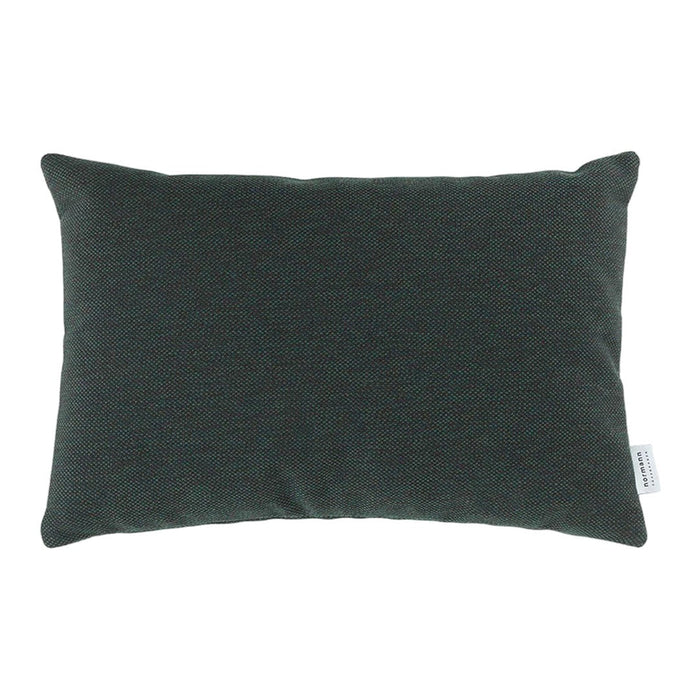 Textured dark green pillow with subtle light green specks, perfect for adding depth to any decor.