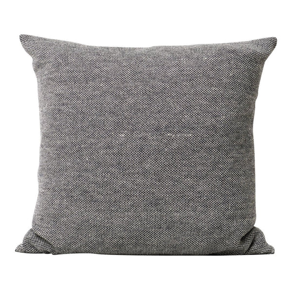 Gray textured decorative pillow with subtle pattern, perfect for adding a modern touch to any living space.