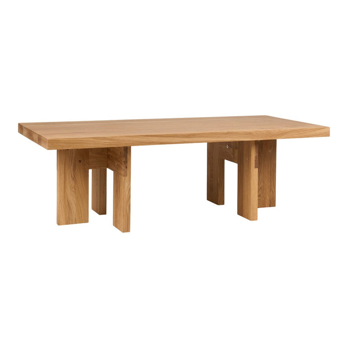 Light oak wood coffee table with a smooth, natural finish and minimalistic design. Perfect for modern decor.