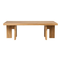 Light oak coffee table with a simple, clean design and smooth surface, featuring natural wood grain patterns.