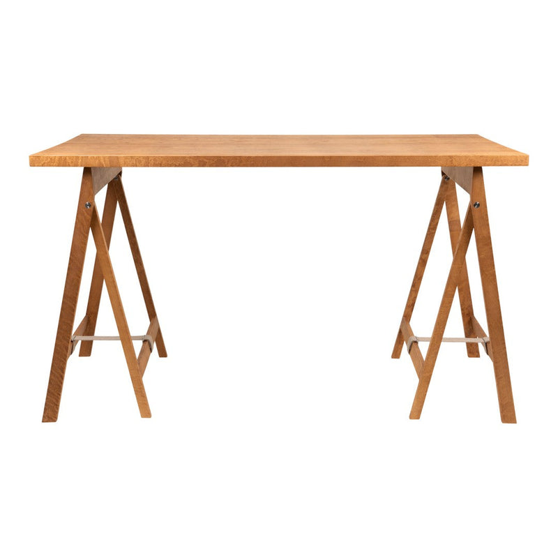 Natural wood grain table with a light brown finish and streamlined, modern design. Perfect for minimalist décor.