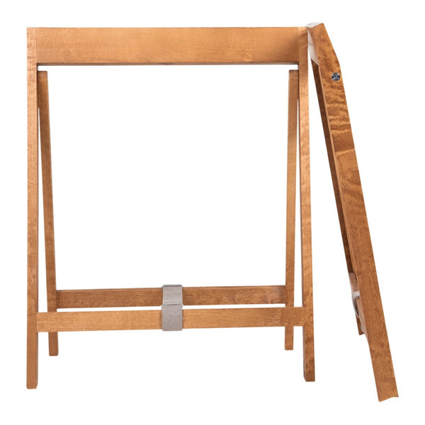 Light natural wood table with a smooth finish and clean lines, showcasing a minimalist design. 
