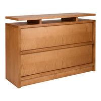 Light wood dresser with a smooth finish, featuring two large drawers and a minimalist design.