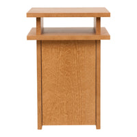 Light brown wooden side table with a smooth finish and simple, modern design. Ideal for any decor style.