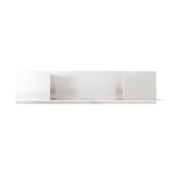 Sleek white modern shelf with smooth surfaces and minimalist design, perfect for contemporary decor.