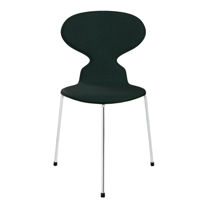 Modern black chair with a unique silhouette and sleek silver legs, perfect for contemporary interiors.