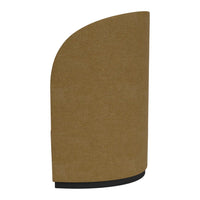 Brown textured fabric with a smooth, curved design and a contrasting black base. Elegant and modern appearance.