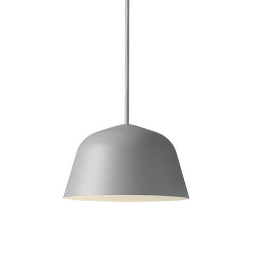 Sleek gray pendant light with a minimalist design and smooth matte finish, ideal for modern decor.