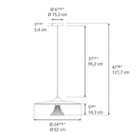 "Modern pendant lamp in sleek white with elegant pleated shade pattern and smooth contours."