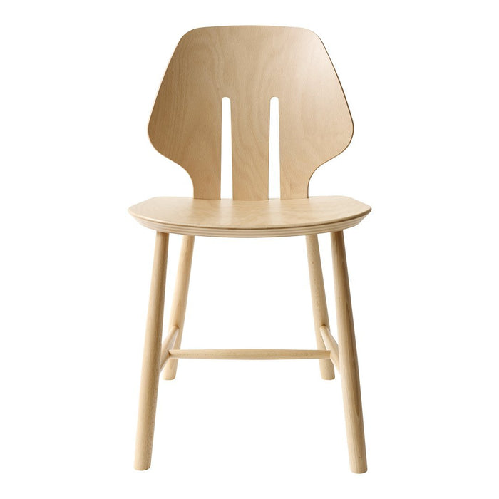 Light natural wood chair with a smooth finish and minimalist design, featuring a subtle grain pattern.