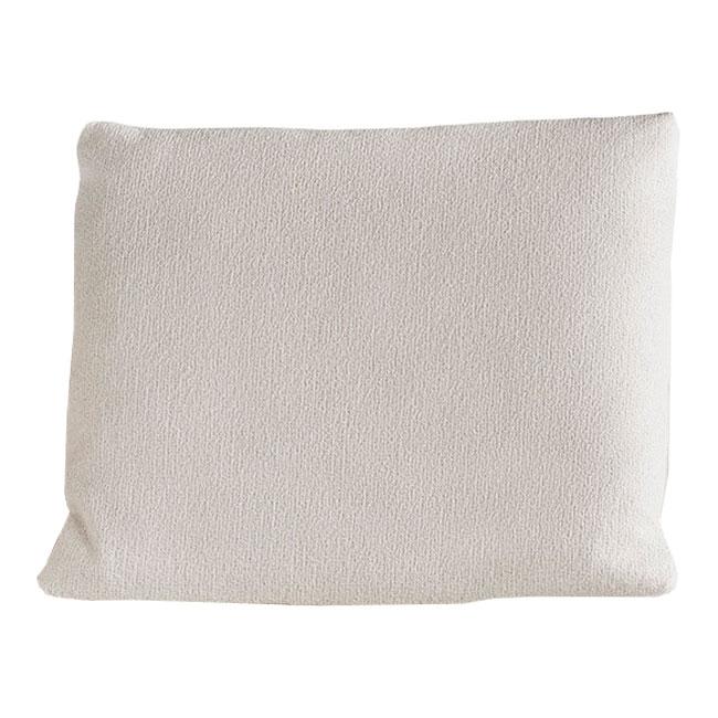 Soft ivory pillow with a subtle textured pattern, perfect for adding a cozy touch to any decor.