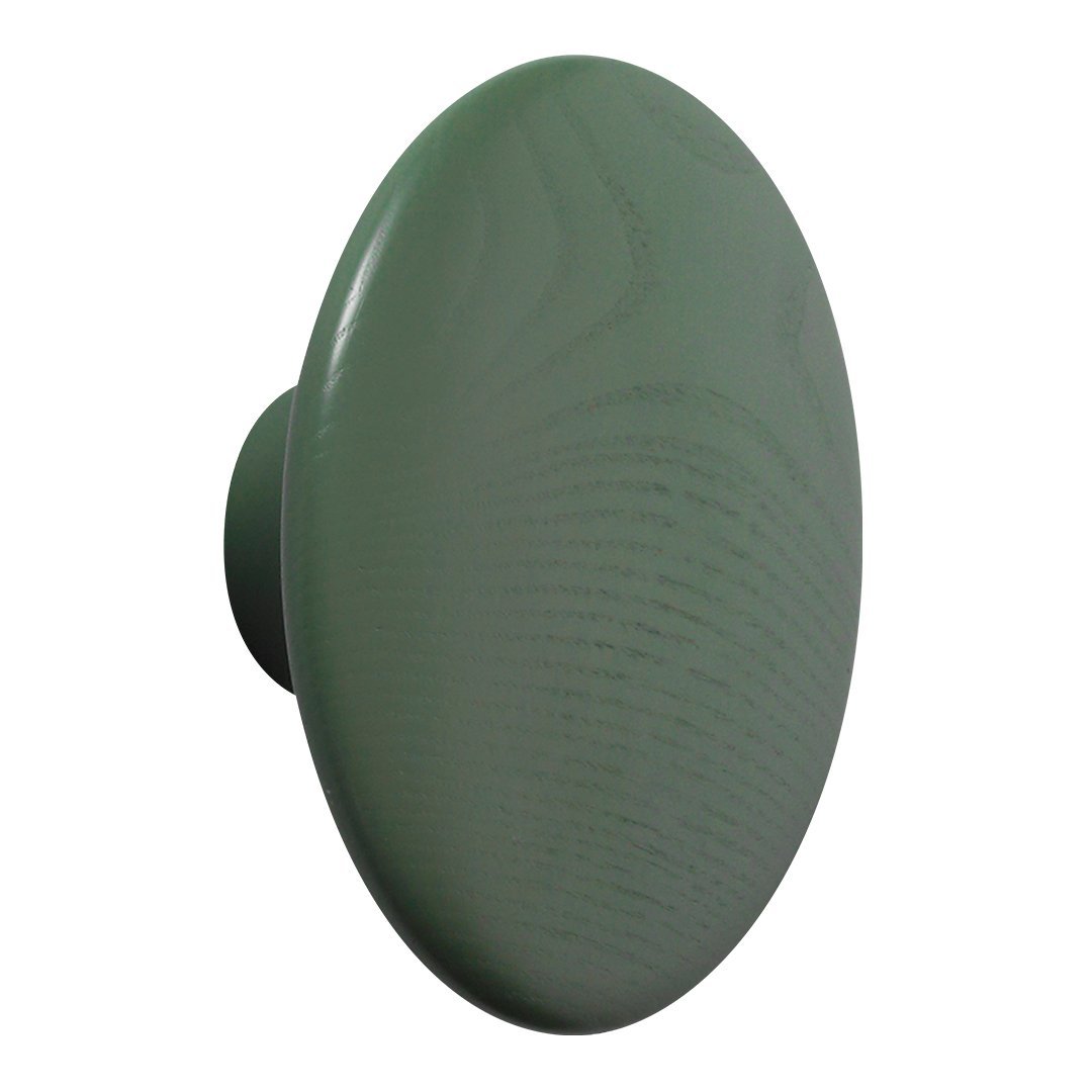 Green oval knob with a smooth finish and subtle wood grain pattern, ideal for modern home decor.
