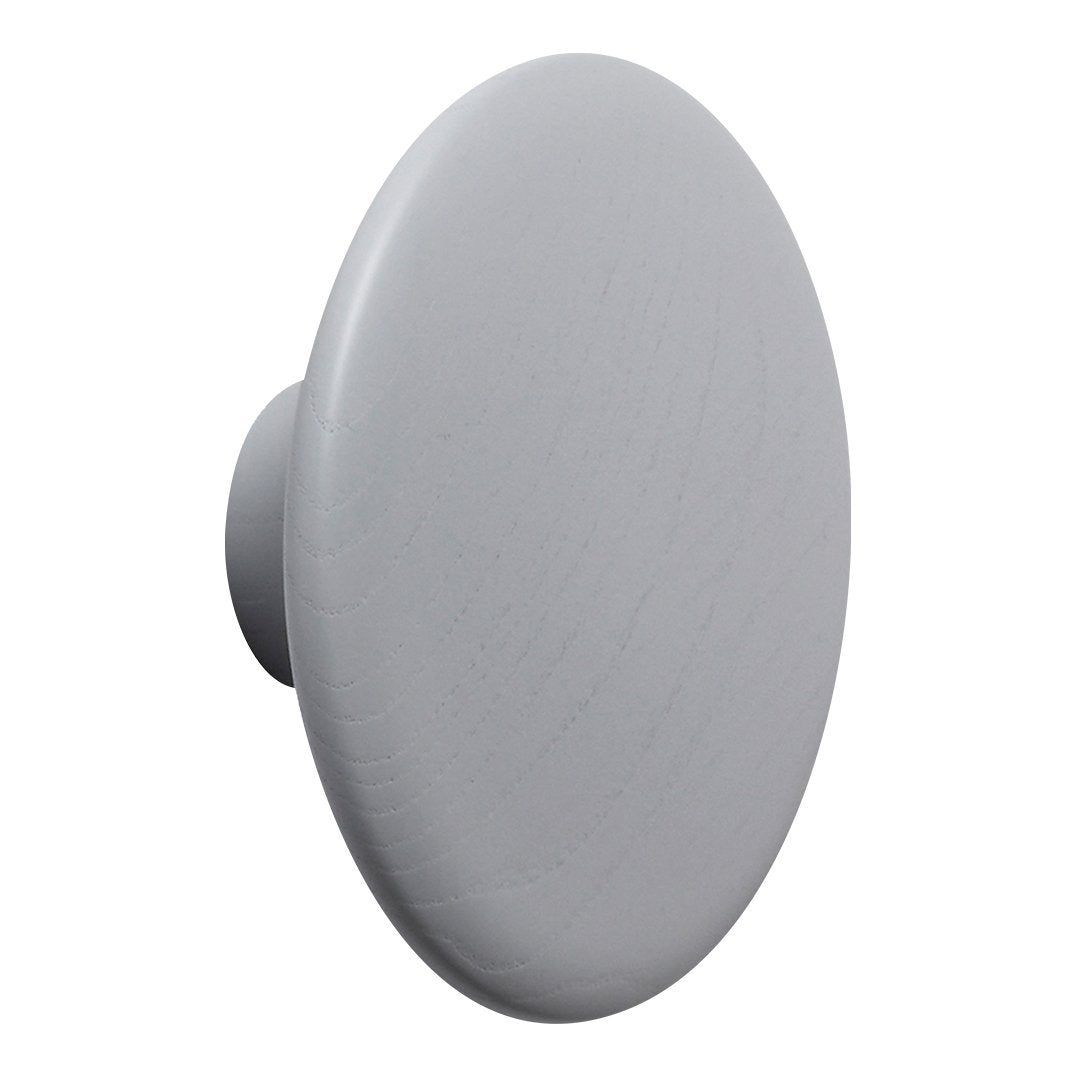 Smooth round gray knob with a minimalist design, featuring a matte finish and subtle texture for a modern touch.