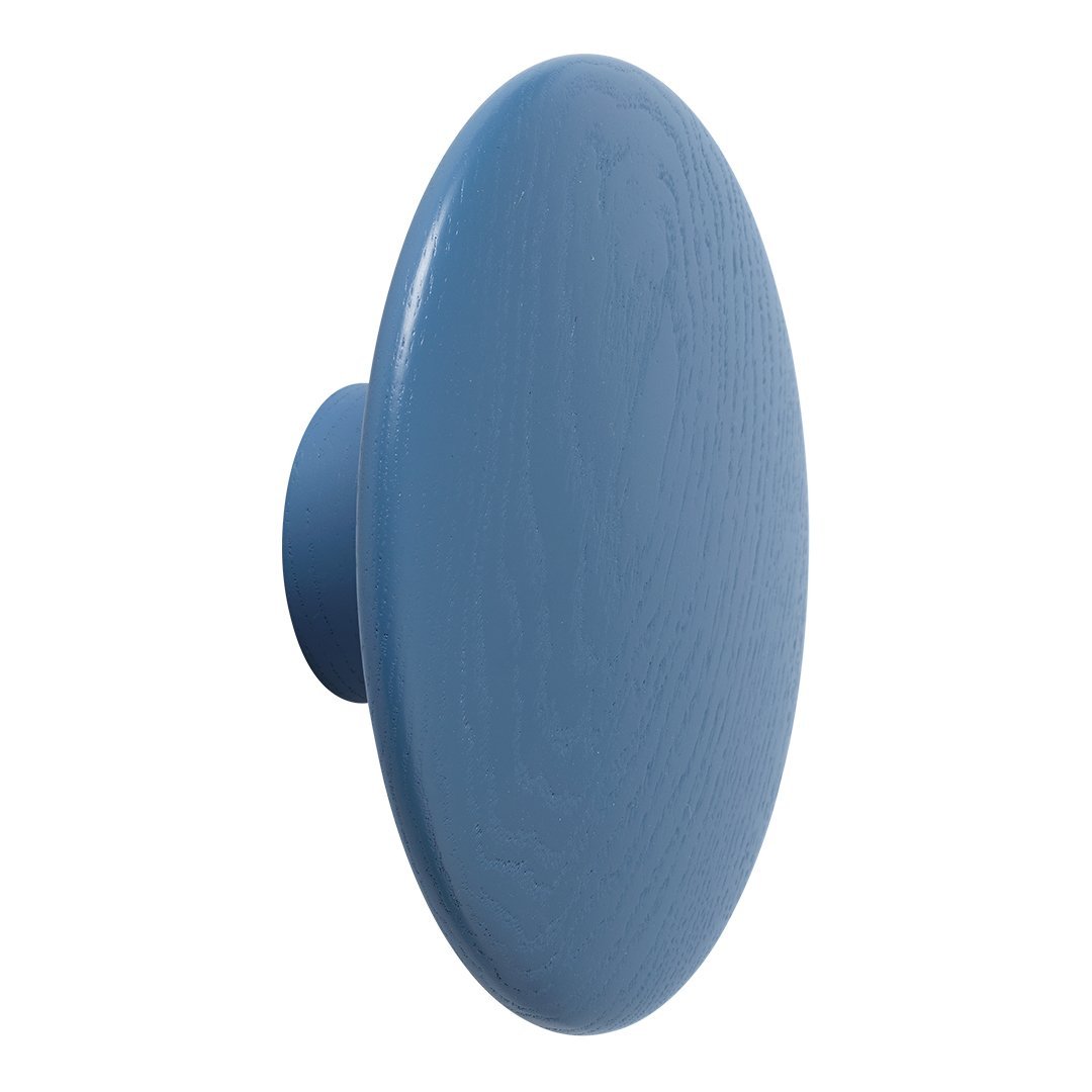 Round blue wall hook featuring a smooth, matte finish for a modern, minimalist look. Perfect for any decor.