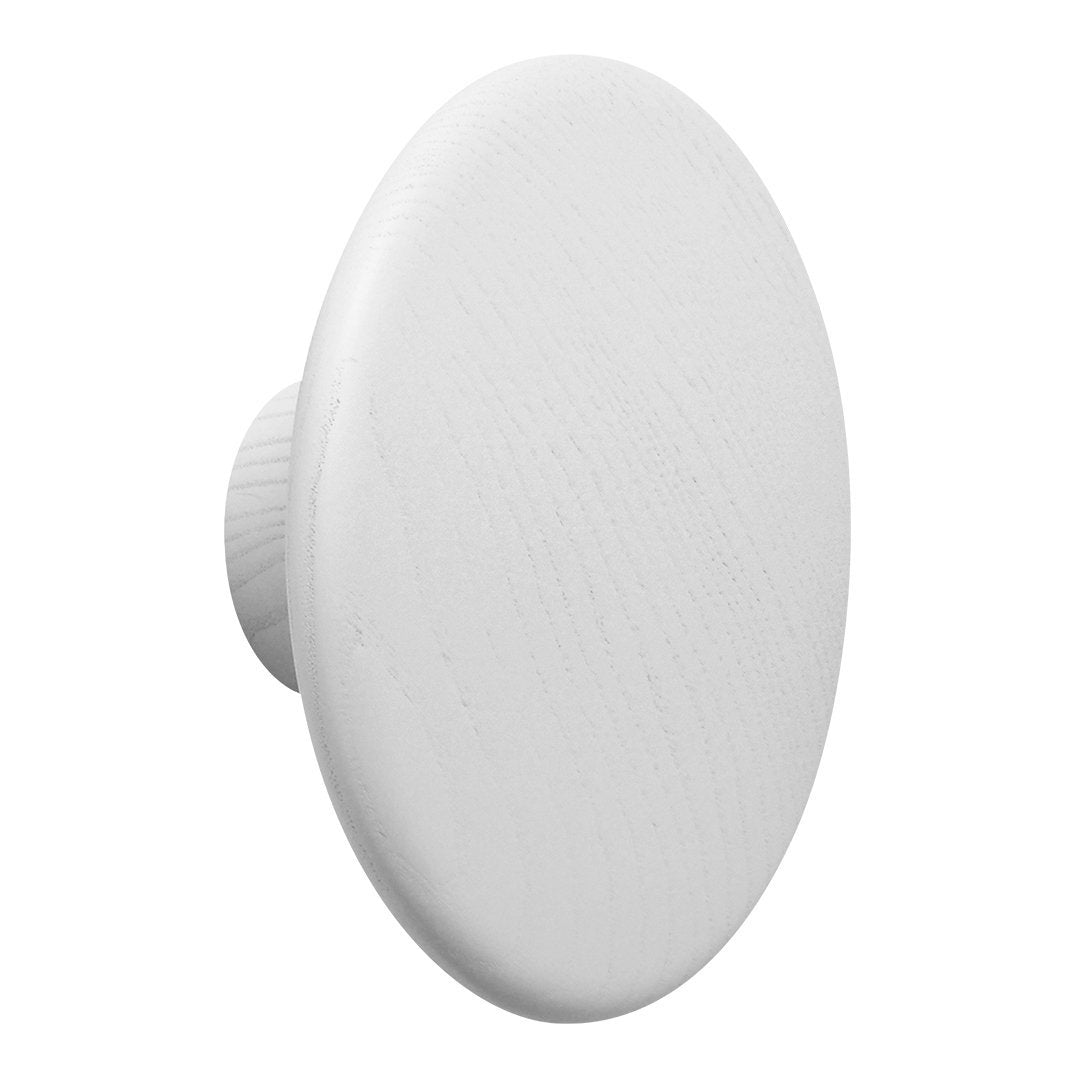 White round knob with a smooth, minimalistic surface, perfect for modern decor.