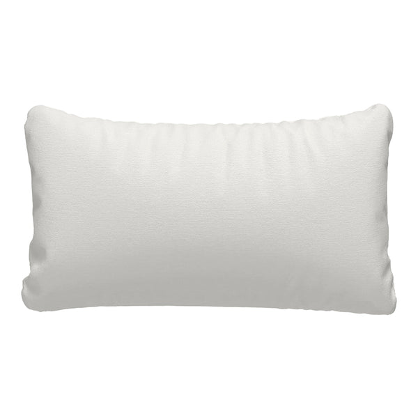 White rectangular pillow with soft texture and subtle seam details, perfect for any modern decor.