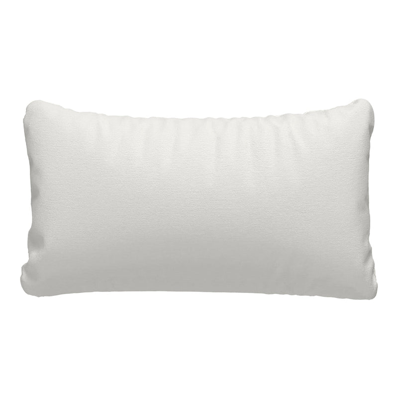 White rectangular pillow with soft texture and subtle seam details, perfect for any modern decor.