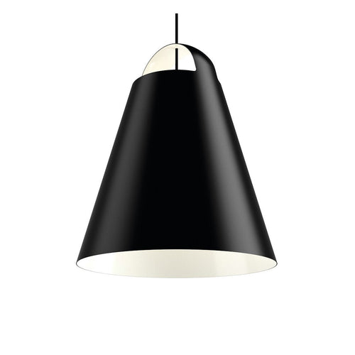 Black and white conical pendant lamp with a sleek, modern design and smooth finish.